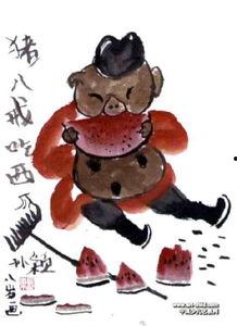 儿童画吃瓜,儿童画中的夏日吃瓜时光
